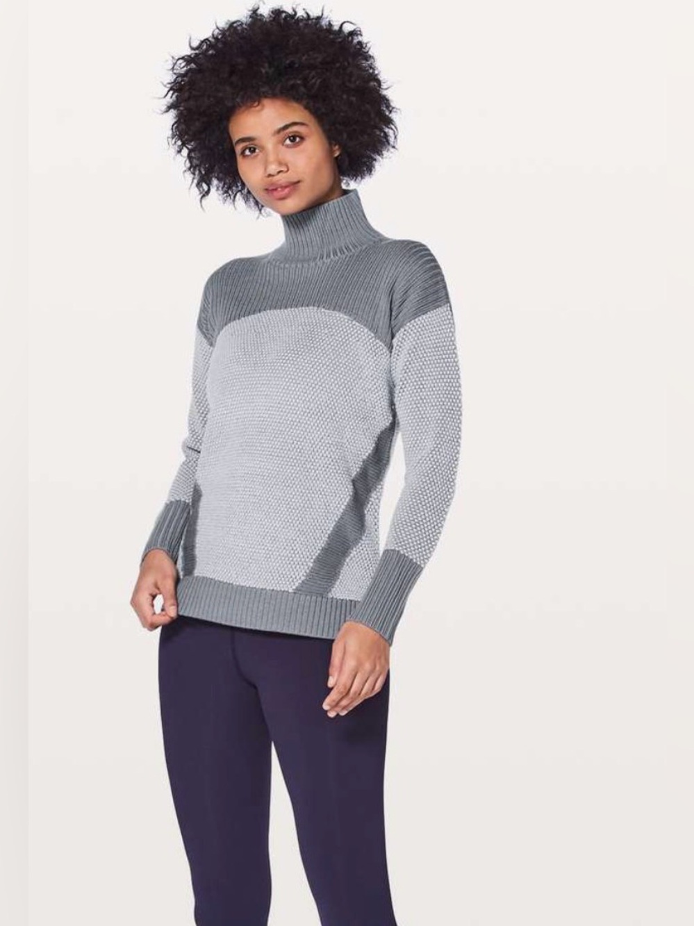 Lululemon Warm & Restore Merino Wool Grey Turtleneck Sweater
